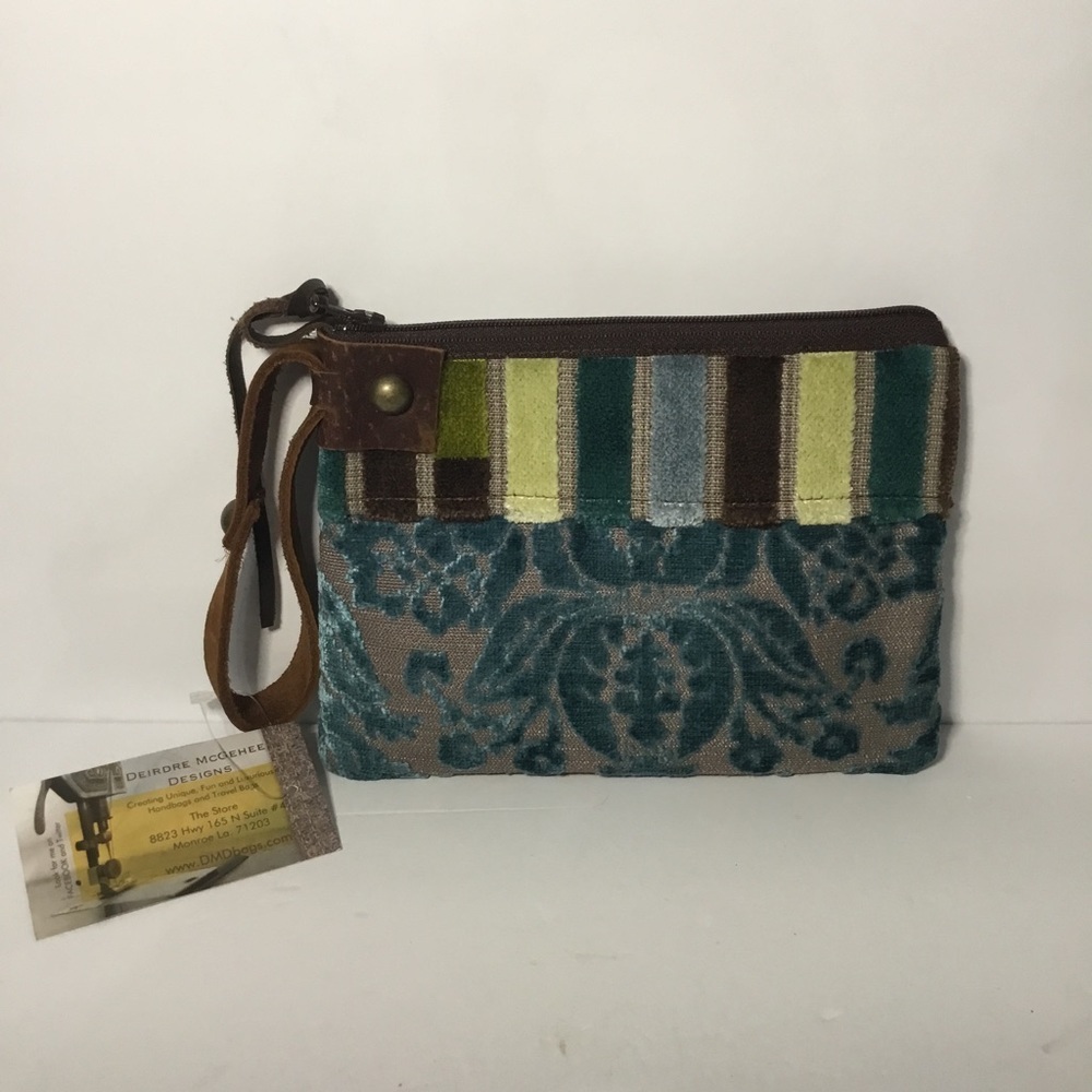 Deirdre McGhee Designs Patchwork And Leather Wristlet NWT